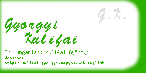 gyorgyi kulifai business card